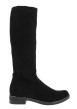 Thumbnail Bottes femme midi noires avec effet velours et talons plat - Image 2