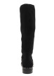 Thumbnail Bottes femme midi noires avec effet velours et talons plat - Image 3