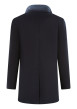 Thumbnail Manteau long marine uni à coupe droite avec un col à revers et 3 poches - Image 2