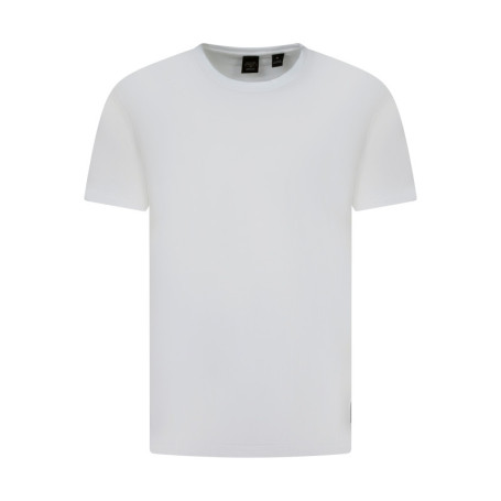 T-shirt en coton blanc uni avec un petit patch...