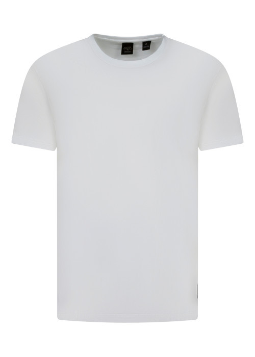 T-shirt en coton blanc uni avec un petit patch...