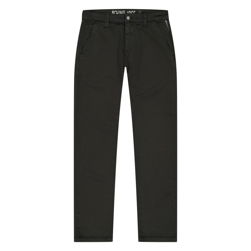 Le Temps Des Cerises - Pantalon Chino En Coton Mélangé Noir Pourvu D'une Coupe Droite - Noir