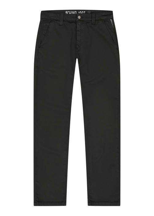 Pantalon chino en coton mélangé noir pourvu...
