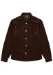 Thumbnail Chemise en coton de velours côtelé marron avec une coupe droite