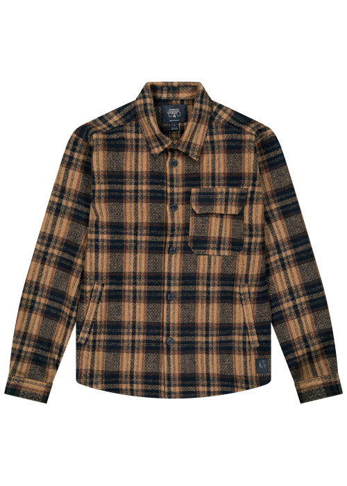 Chemise épaisse camel à carreaux dotée d'une...