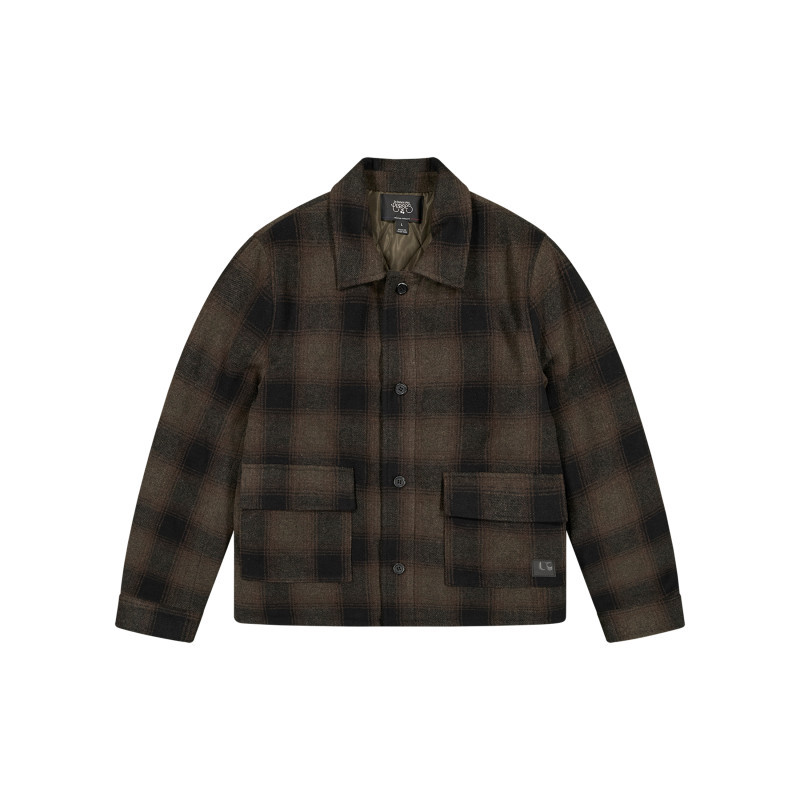 Le Temps Des Cerises - Veste Noire Et Taupe à Carreaux Pourvue D'un Col à Revers Et à Manches Longues - Marron Le Temps Des Cerises - Veste Noire Et Taupe à Carreaux Pourvue D'un Col à Revers Et à Manches Longues - Marron