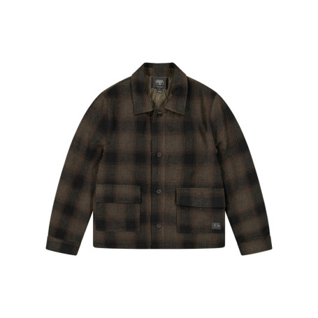 Veste noire et taupe à carreaux pourvue d'un...
