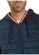 Thumbnail Veste bi-matière zippé bleu marine à coupe droite avec un col à capuche - Image 5