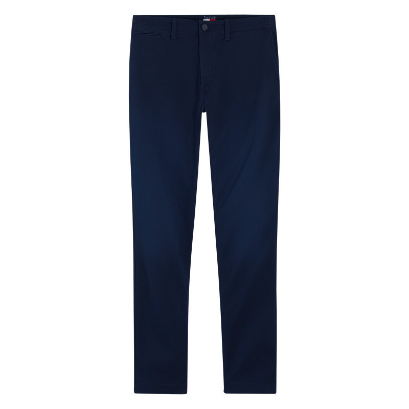 Tommy Jeans - Pantalon Chino En Coton Marine à Coupe Droite Pourvu De Poches - Bleu Foncé