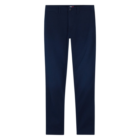 Pantalon chino en coton marine à coupe droite...