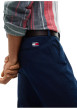 Thumbnail Pantalon chino en coton marine à coupe droite pourvu de poches - Image 4