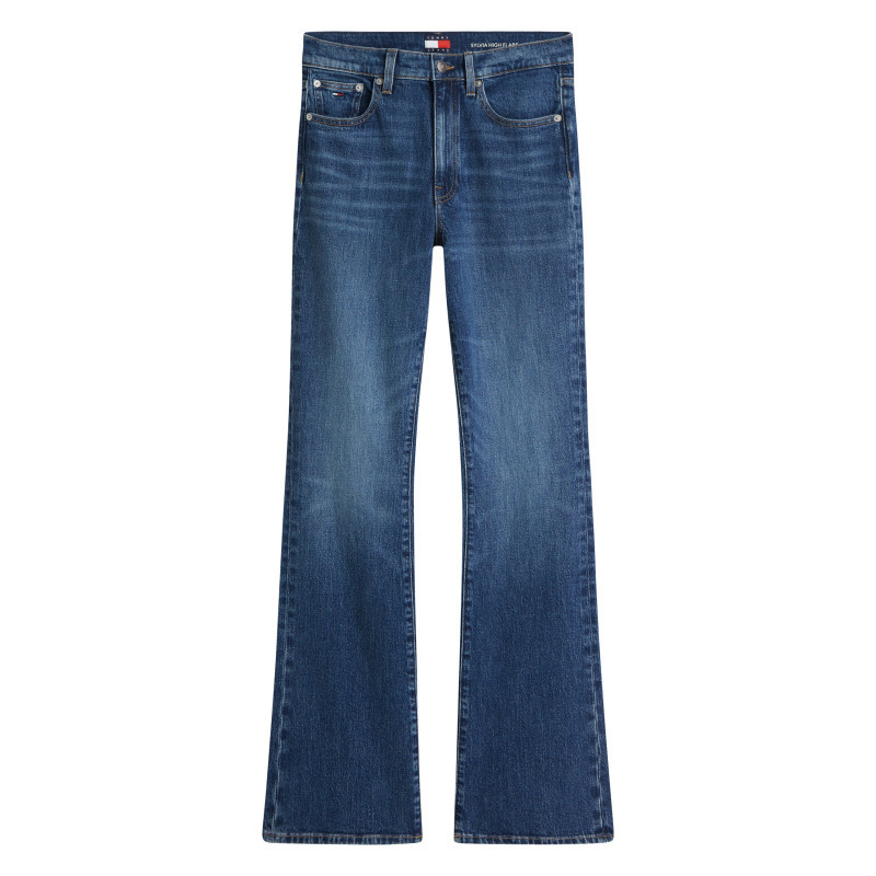 Tommy Jeans - Jean Sylvia En Coton Bleu Indigo Coupe Flare Pourvu De Poches - Bleu