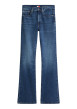 Thumbnail Jean Sylvia en coton bleu indigo coupe flare pourvu de poches