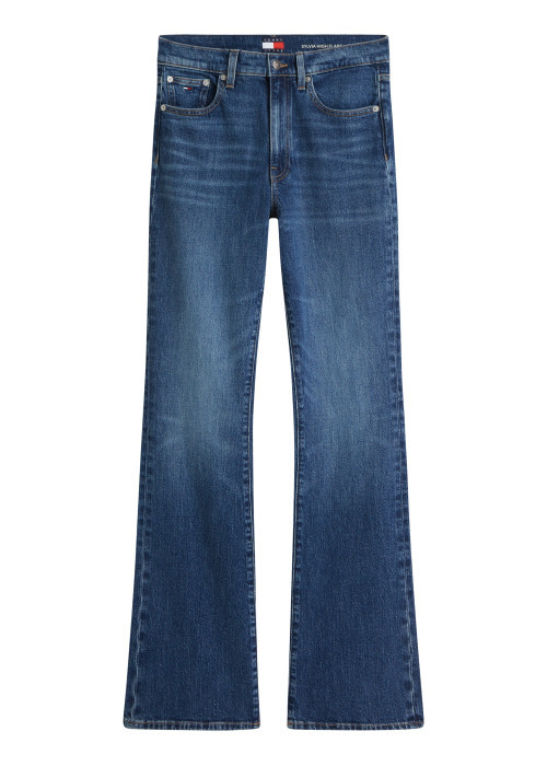 Jean Sylvia en coton bleu indigo coupe flare pourvu de poches