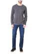 Thumbnail T-shirt gris uni avec une coupe droite et des manches longues - Image 3