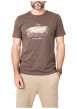 Thumbnail T-shirt en coton chocolat imprimé avec une coupe droite et un col rond