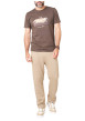 Thumbnail T-shirt en coton chocolat imprimé avec une coupe droite et un col rond - Image 3