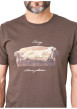 Thumbnail T-shirt en coton chocolat imprimé avec une coupe droite et un col rond - Image 4