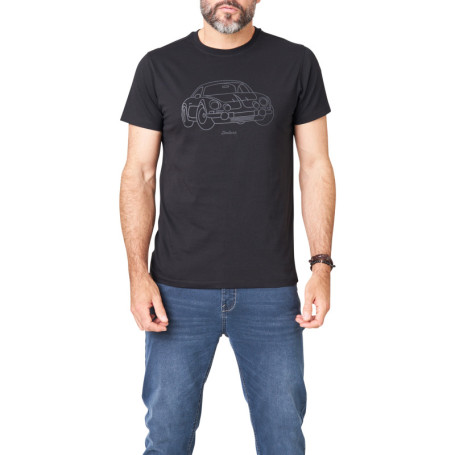 T-shirt en coton noir imprimé avec une coupe...