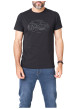 Thumbnail T-shirt en coton noir imprimé avec une coupe droite et un col rond