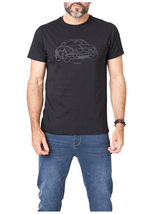 T-shirt en coton noir imprimé avec une coupe...