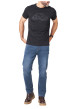 Thumbnail T-shirt en coton noir imprimé avec une coupe droite et un col rond - Image 3