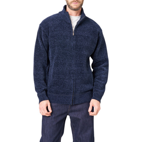 Gilet marine uni avec une coupe droite et des...