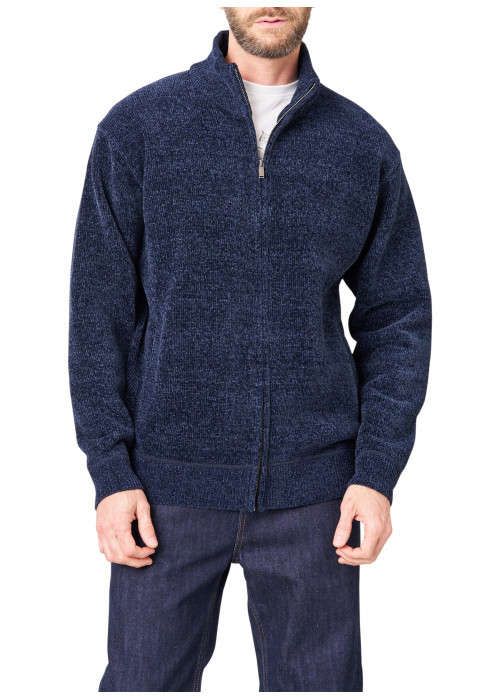 Gilet marine uni avec une coupe droite et des...