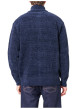 Thumbnail Gilet marine uni avec une coupe droite et des manches longues - Image 2