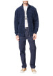 Thumbnail Gilet marine uni avec une coupe droite et des manches longues - Image 3