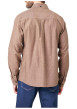 Thumbnail Chemise en coton marron unie avec une coupe droite et un col boutonné - Image 2