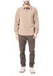 Thumbnail Chemise beige unie avec une coupe droite et des manches longues - Image 3