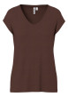 Thumbnail T-shirt marron uni avec une coupe ajustée et des manches courtes