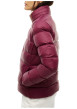Thumbnail Doudoune bordeaux à coupe droite pourvue d'un col à capuche avec fausse fourrure - Image 4