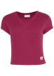Thumbnail T-shirt en coton bordeaux pourvu d'une coupe droite et d'un col v