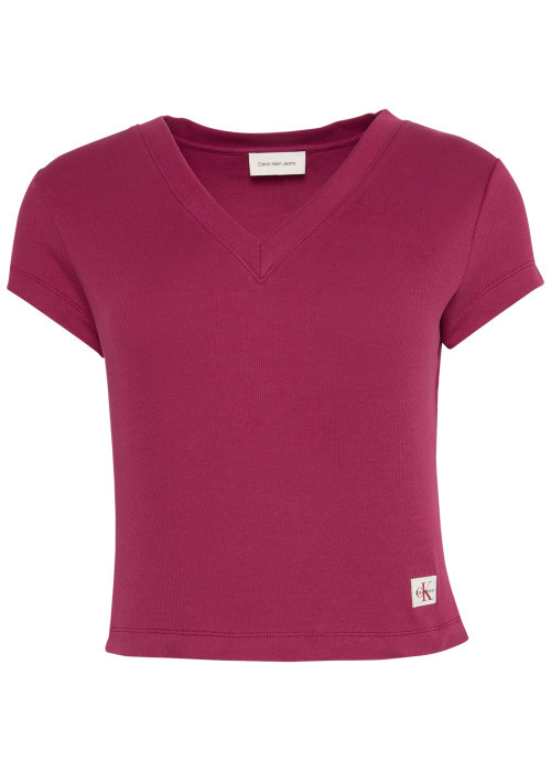 T-shirt en coton bordeaux pourvu d'une coupe...