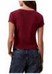 Thumbnail T-shirt en coton bordeaux pourvu d'une coupe droite et d'un col v - Image 3