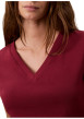 Thumbnail T-shirt en coton bordeaux pourvu d'une coupe droite et d'un col v - Image 5