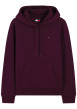 Thumbnail Sweat en coton mélangé bordeaux à coupe droite pourvu d'un col à capuche