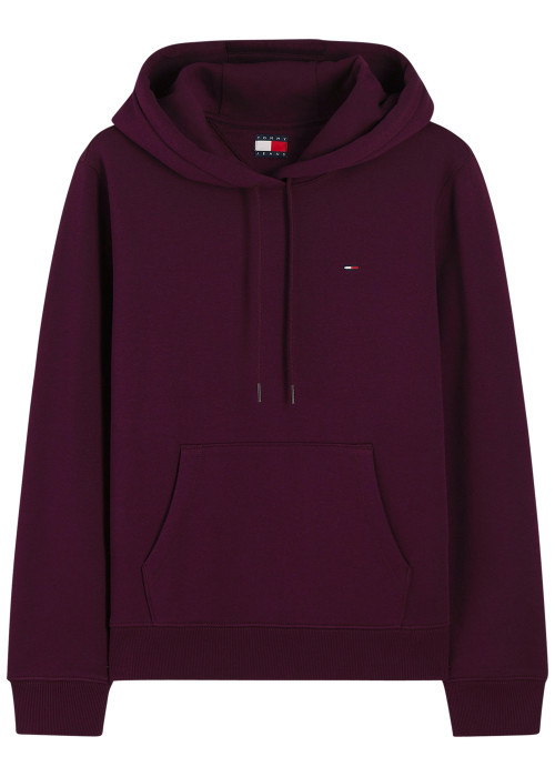 Sweat en coton mélangé bordeaux à coupe droite...