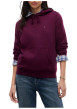 Thumbnail Sweat en coton mélangé bordeaux à coupe droite pourvu d'un col à capuche - Image 2