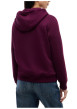 Thumbnail Sweat en coton mélangé bordeaux à coupe droite pourvu d'un col à capuche - Image 3