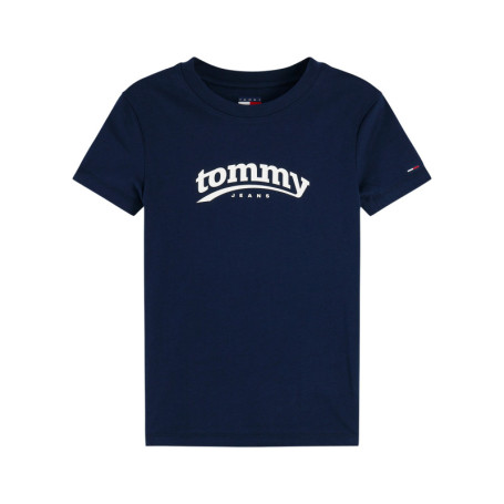 T-shirt en coton marine à coupe droite pourvu...
