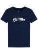 Thumbnail T-shirt en coton marine à coupe droite pourvu de manches courtes