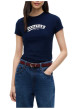 Thumbnail T-shirt en coton marine à coupe droite pourvu de manches courtes - Image 2