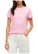 Thumbnail T-shirt en coton mélangé rose à coupe droite pourvu d'un col rond - Image 2