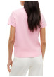 Thumbnail T-shirt en coton mélangé rose à coupe droite pourvu d'un col rond - Image 3