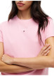 Thumbnail T-shirt en coton mélangé rose à coupe droite pourvu d'un col rond - Image 4