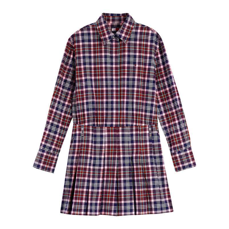 Tommy Jeans - Robe Courte En Coton Biologique Rose à Coupe Droite Avec Un Col à Revers - Rose Tommy Jeans - Robe Courte En Coton Biologique Rose à Coupe Droite Avec Un Col à Revers - Rose