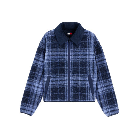 Veste bleue à coupe droite pourvue d'un col à...
